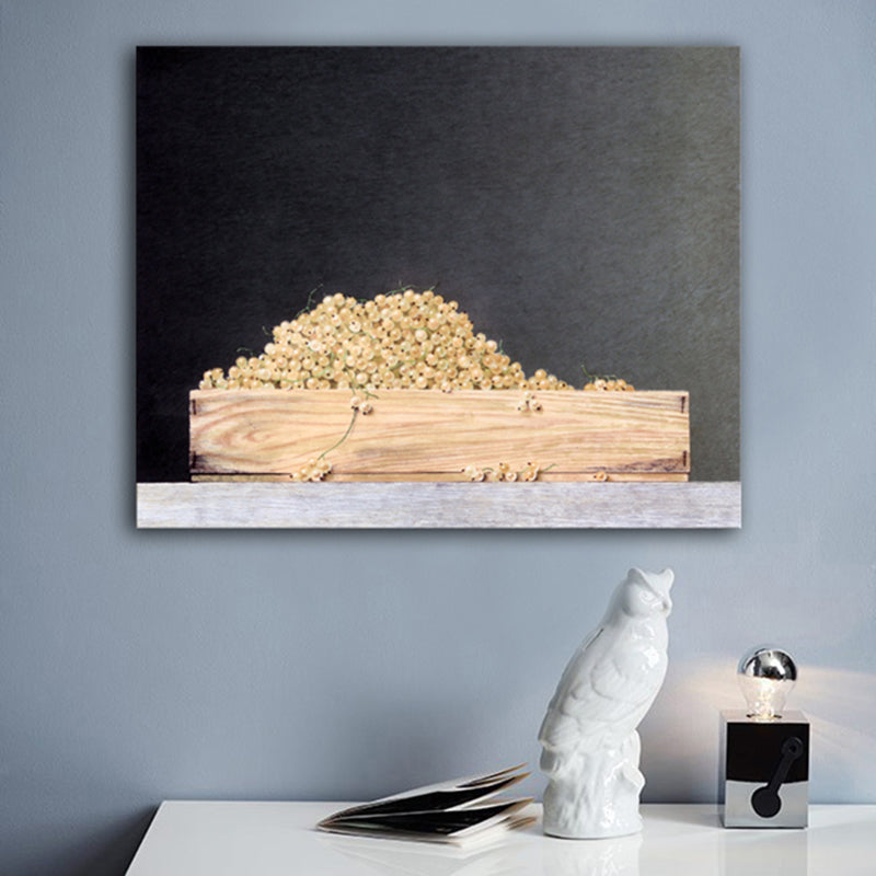 Zachte kleur fruit canvas print getextureerde muur decor voor meisjesslaapkamer, meerdere maten