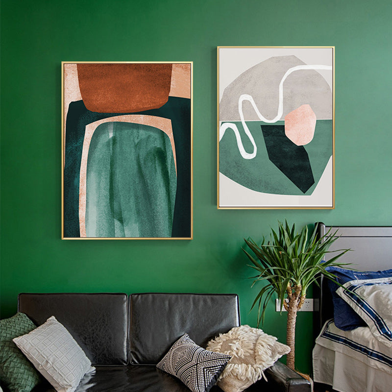 Modern Newfangled Abstract Art Green Kitchen Backsplash Canvas, Multiple Sizes Options