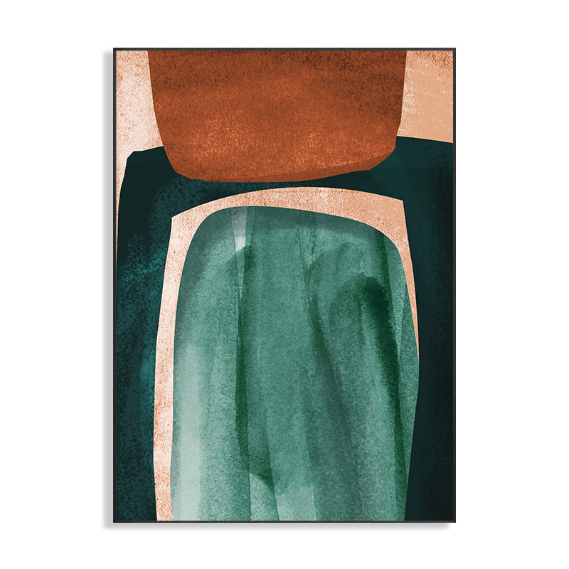 Modern Newfangled Abstract Art Green Kitchen Backsplash Canvas, Multiple Sizes Options