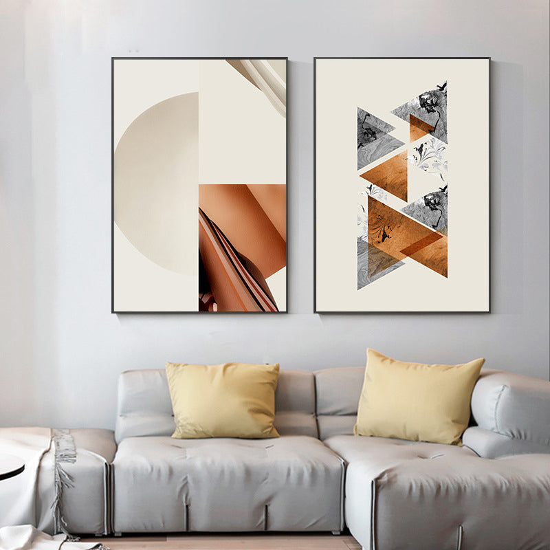 Minimalismus-Wanddekoration, pastellfarbene geometrische Mustermalerei, verschiedene Größenoptionen