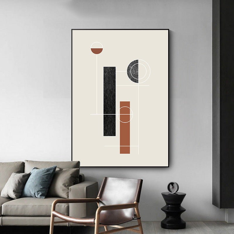 Minimalismus-Wanddekoration, pastellfarbene geometrische Mustermalerei, verschiedene Größenoptionen