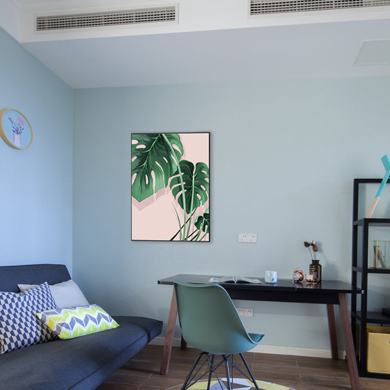 Peinture de feuilles de couleur Pastel, décor mural texturé de Style moderne pour chambre de filles