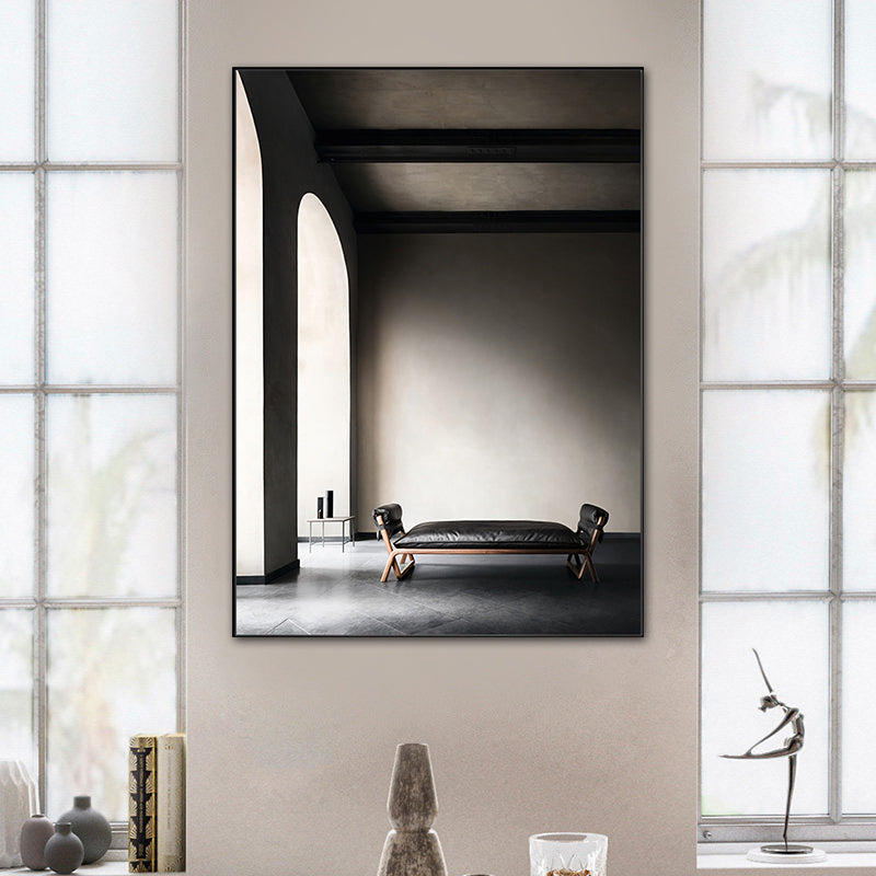 Gebogen deur schilderij pastel kleur canvas wanddecoratie getextureerd, meerdere maten opties