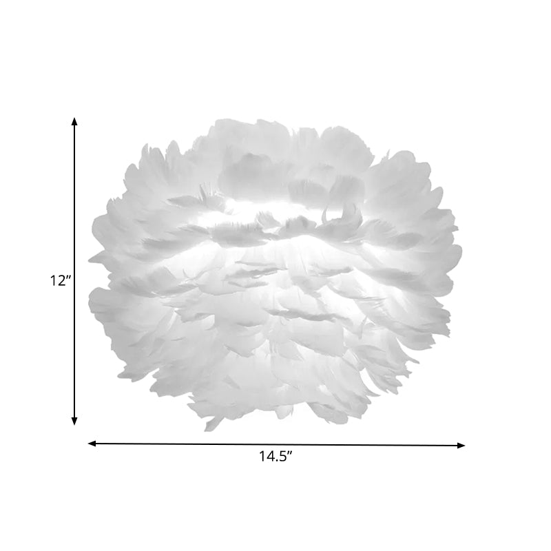 Feather Globe Wandleuchte moderne romantische Wandlampe in Weiß für die Schlafzimmertreppe für Erwachsene