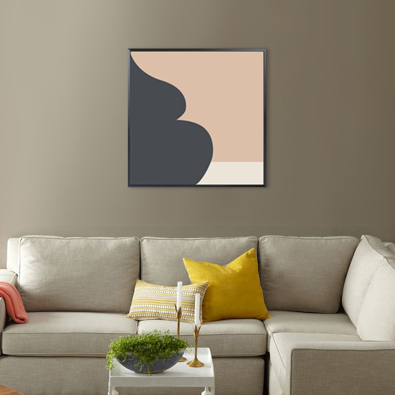 Illustration Abstract Pattern Art Nordic Style Canvas Textured Wall Print in Orange