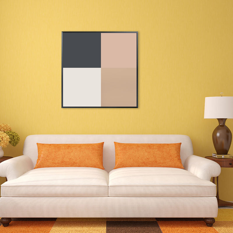 Illustration Abstract Pattern Art Nordic Style Canvas Textured Wall Print in Orange