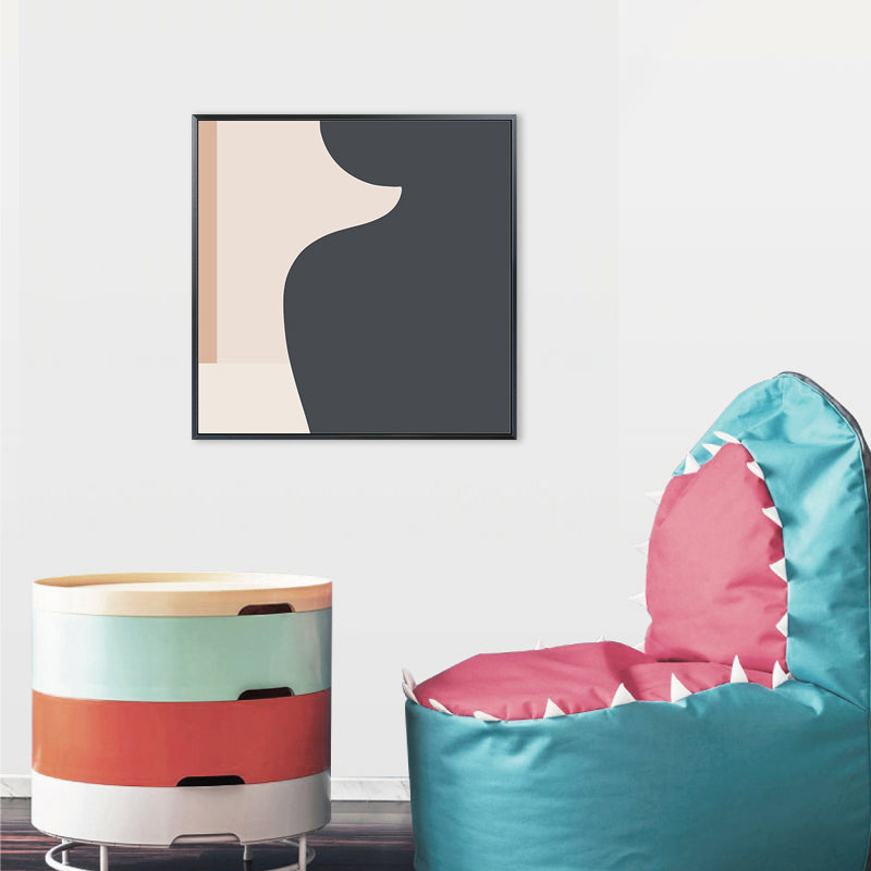 Illustration Abstract Pattern Art Nordic Style Canvas Textured Wall Print in Orange