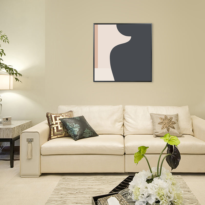 Illustration Abstract Pattern Art Nordic Style Canvas Textured Wall Print in Orange