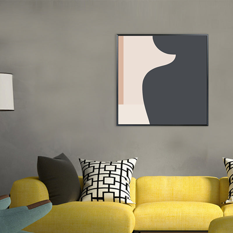 Illustration Abstract Pattern Art Nordic Style Canvas Textured Wall Print in Orange