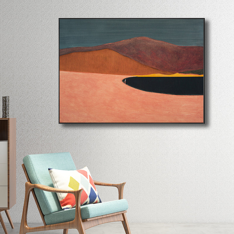 Monteer landschapsdoek in pastelkleurige moderne stijl muurkunstdecor voor eetkamer