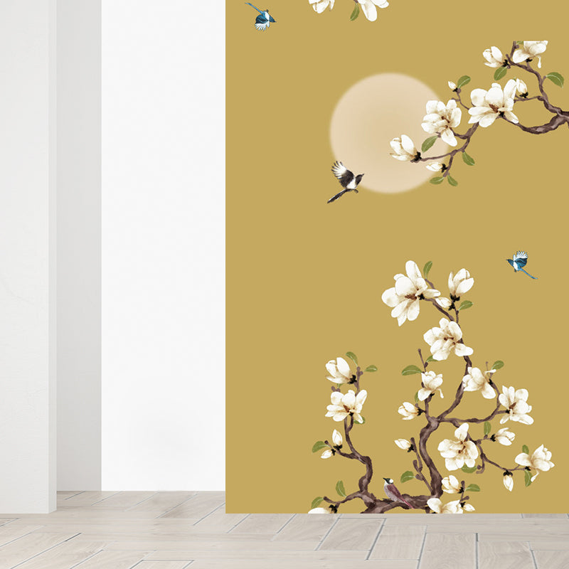 Bright Moon Scene Mural Wallpaper Contemporary Style Non-Woven Material Wall Covering