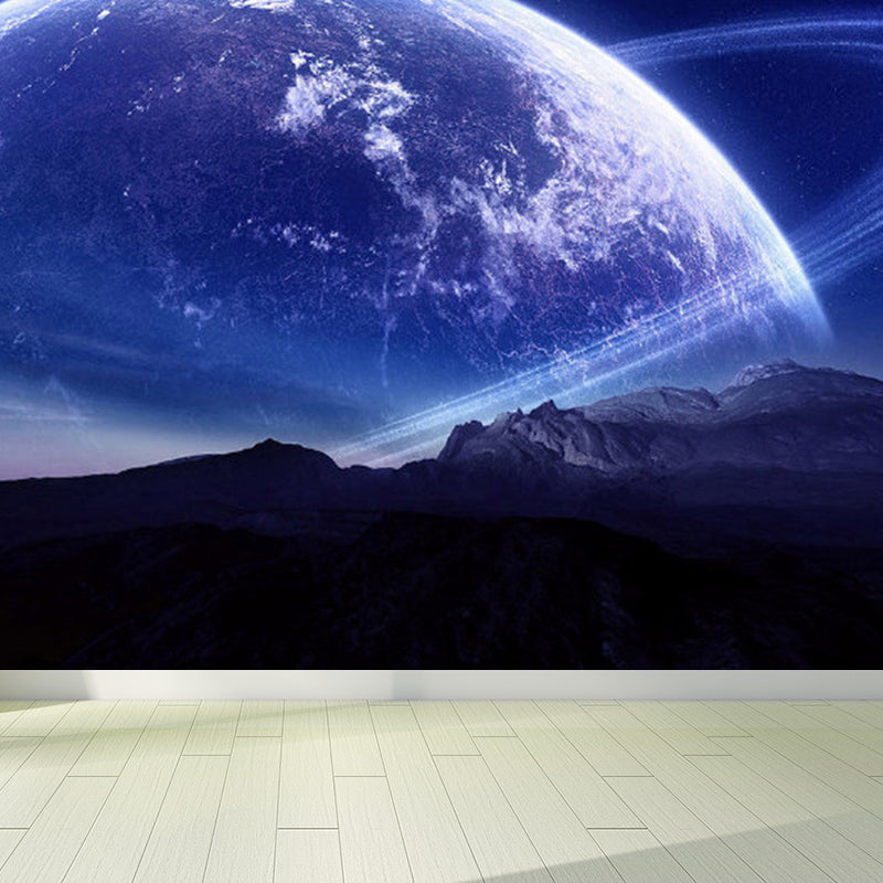 Magical Planet Mural Wallpaper Pastel Color Modern Wall Covering for Girls Bedroom