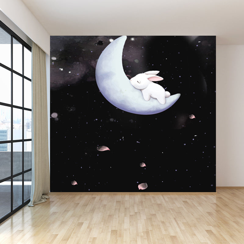 Modern Planet Wall Mural Non-Woven Stain Resistant Soft Color Wall Art for Living Room