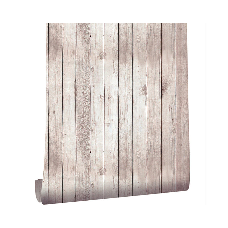 Light Grey Wood Wallpaper Roll Peel and Stick Country Sitting Room Wall Covering