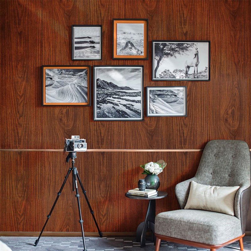 Peel Wood Grain Wallpaper Roll 10' L x 17.5" W Country Wall Covering for Accent Wall