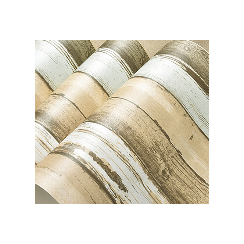 PVC Soft Color Wallpaper Farmhouse Shiplap Print Wall Art, 31' L x 20.5" W, Unpasted