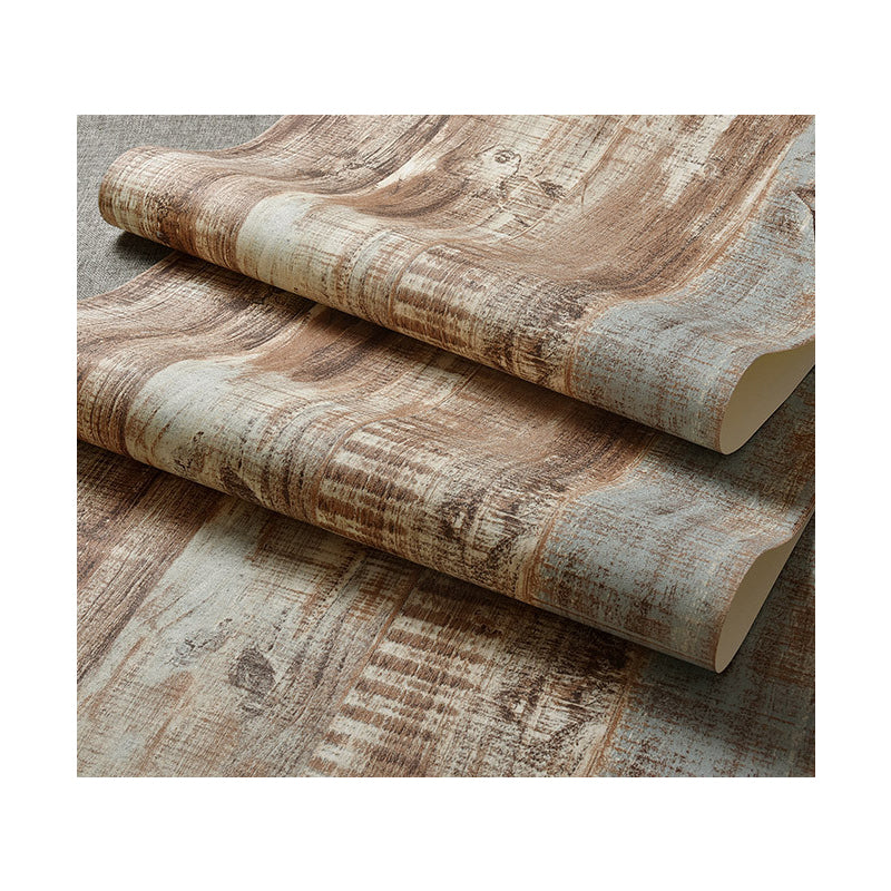 Rust Shabby Wood Look Wallpaper for House Interior 57.1-sq ft Wall Decor in Brown