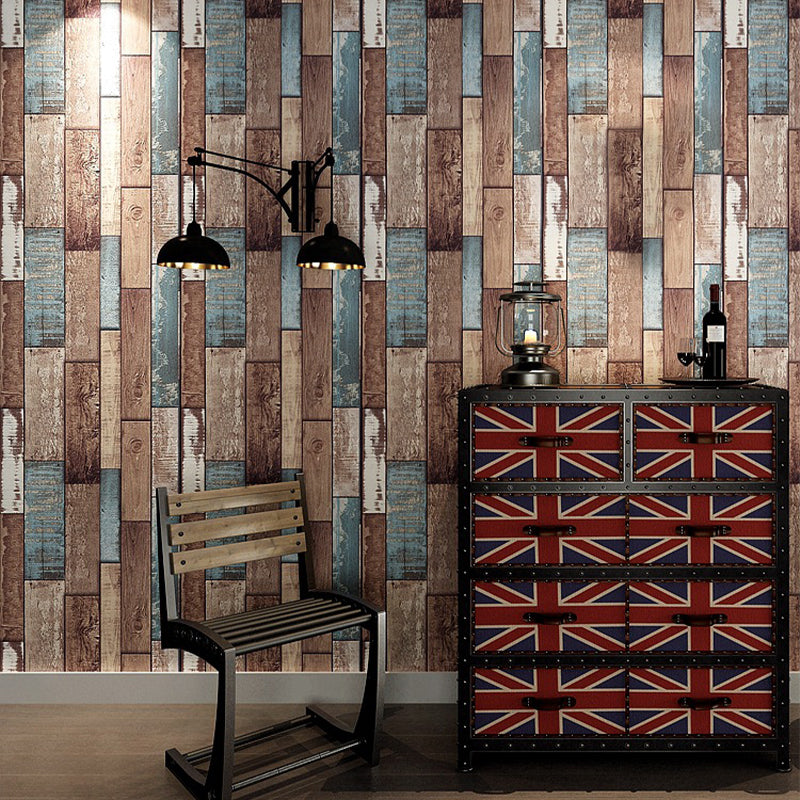 Wood Wallpaper Roll Rustic 3D Construction Wall Art in Light Color, 33' L x 20.5" W