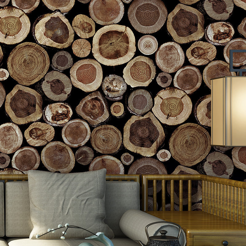 Wood Wallpaper Roll Rustic 3D Construction Wall Art in Light Color, 33' L x 20.5" W