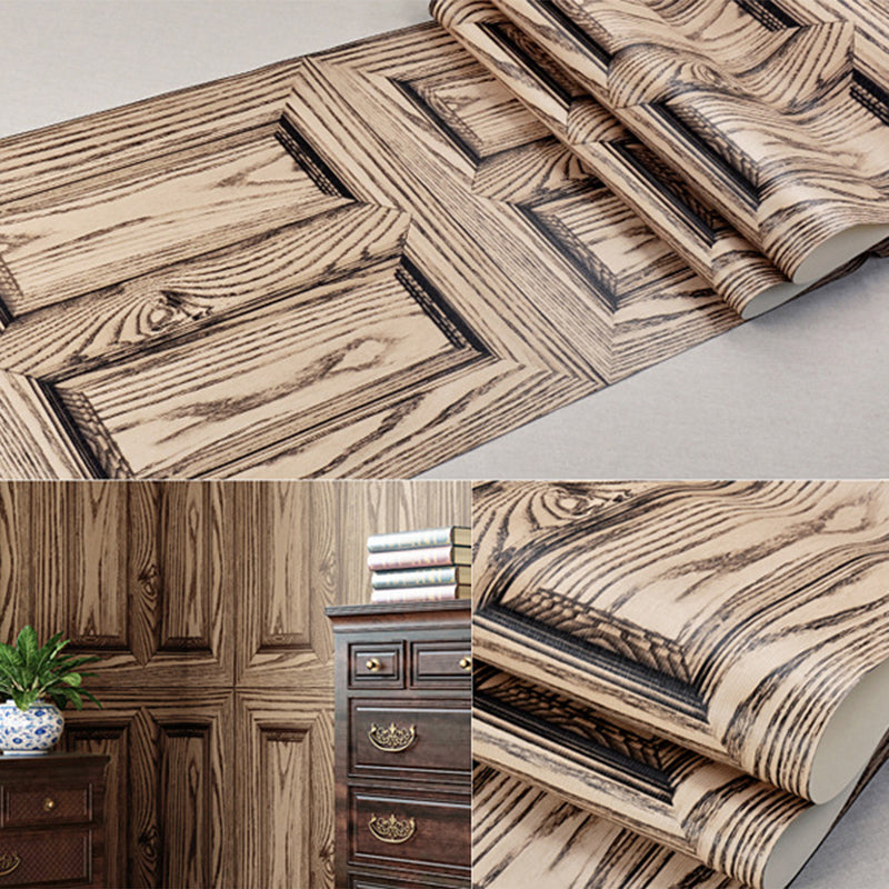 Rouleau de papier peint avec cadre en faux bois, couleur pastel, décoration murale de chalet pour l'intérieur de la maison