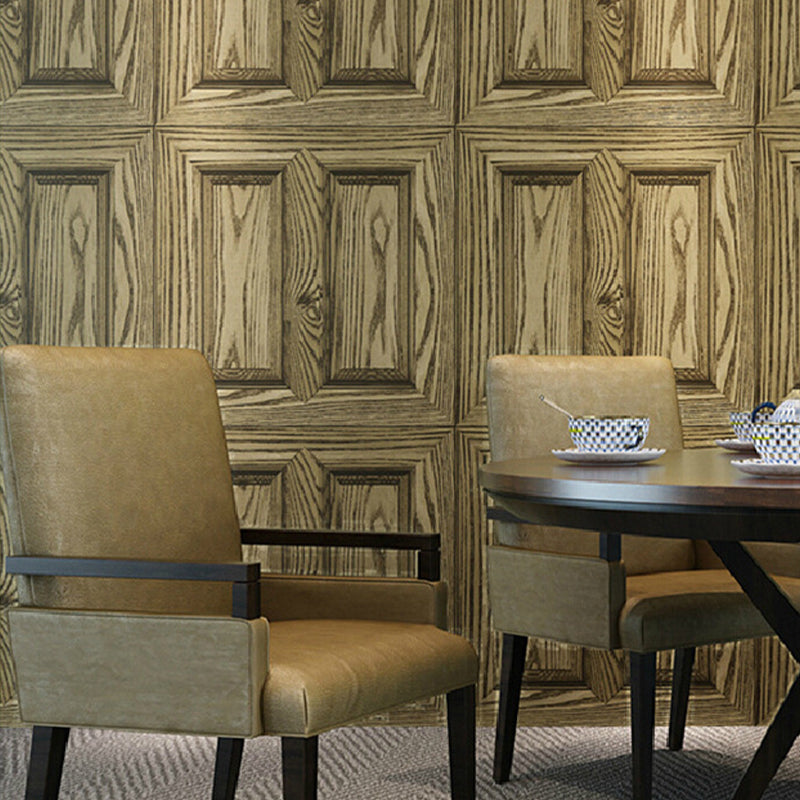 Rouleau de papier peint avec cadre en faux bois, couleur pastel, décoration murale de chalet pour l'intérieur de la maison