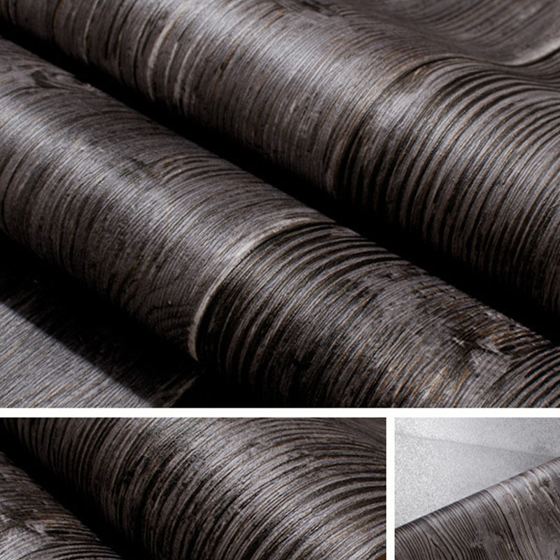 PVC Stain-Proof Wallpaper Roll Country Style Wood Pattern Wall Covering for Bedroom