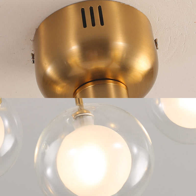 5-flammige Orbit-Deckenleuchte, halbbündig, 5-flammige Glas-Deckenleuchte im modernen Stil für Foyer, Flur