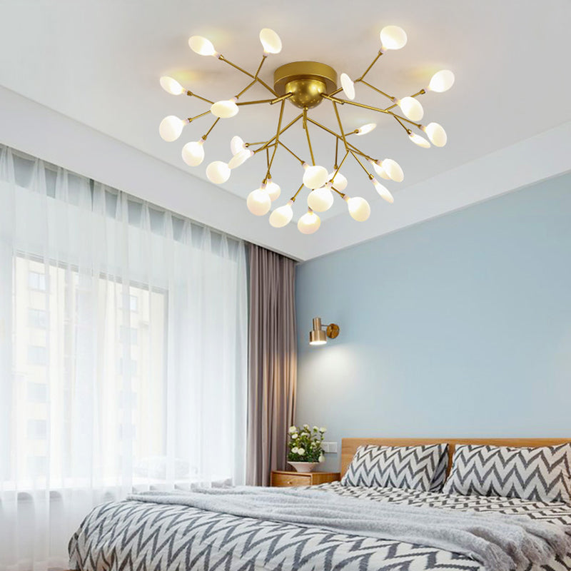 Forme de plafond créatif moderne Forme de plante Met-tampes Semi-Flush Plafond Light for Hotel