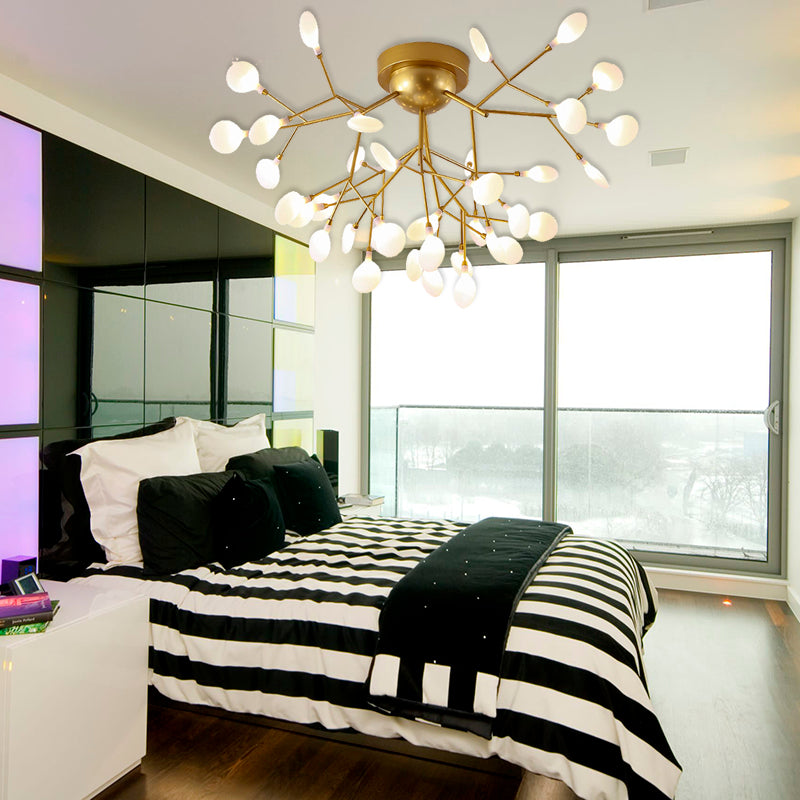 Forme de plafond créatif moderne Forme de plante Met-tampes Semi-Flush Plafond Light for Hotel