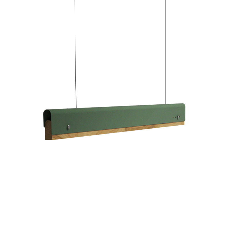 Rectangle Plafond Pendant Light Modernisme en bois et métal 23,5 "/35,5" / 47 "de large 1 kit de lampe suspendue blanc / rose / jaune clair