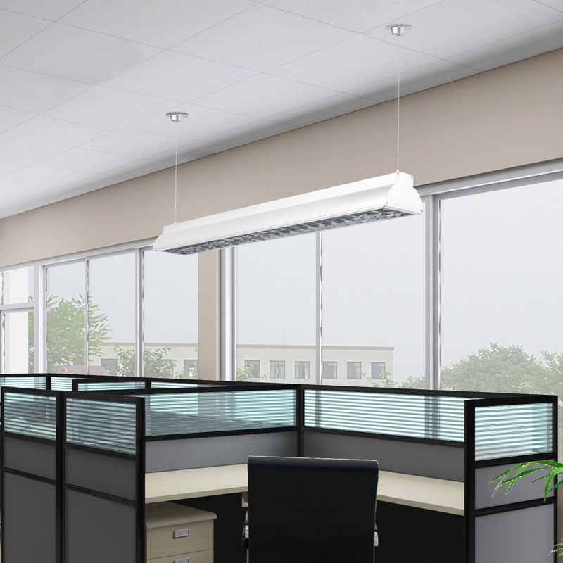 Iluminación colgante de oficinas LED con tono de metal lineal lámpara de techo colgante blanco para la oficina
