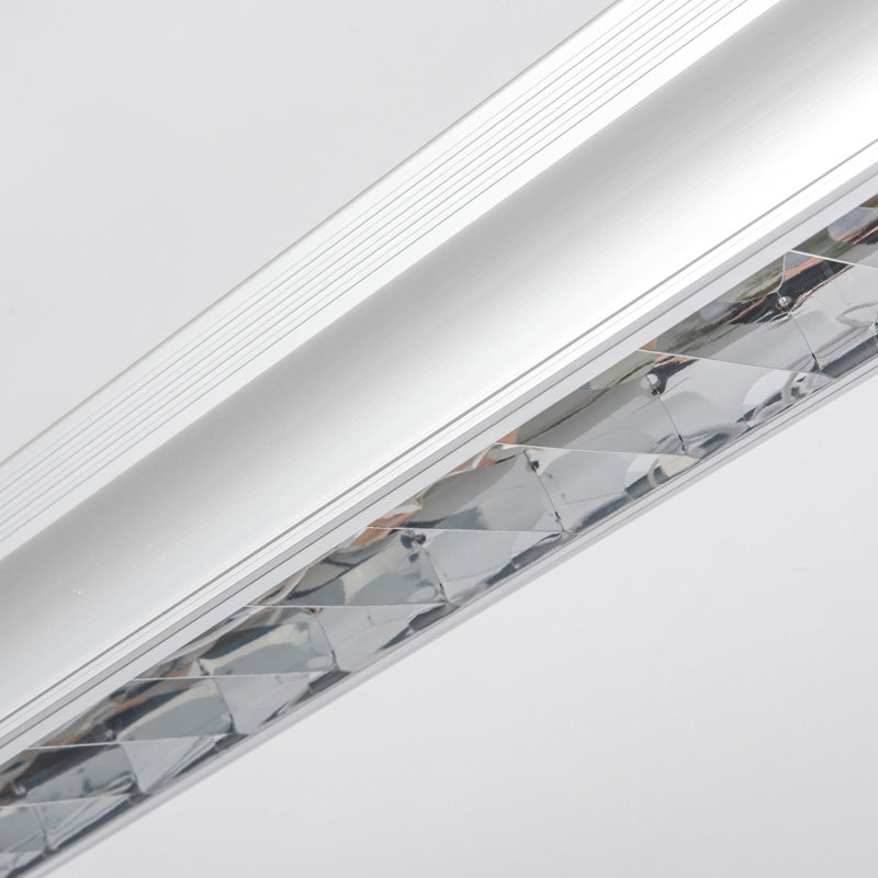 Iluminación colgante de oficinas LED con tono de metal lineal lámpara de techo colgante blanco para la oficina