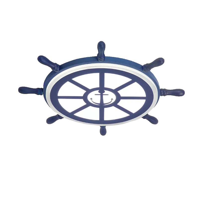 Plafonnier en acrylique à gouvernail fin, plafonnier de style nautique pour chambre d'enfant en bleu