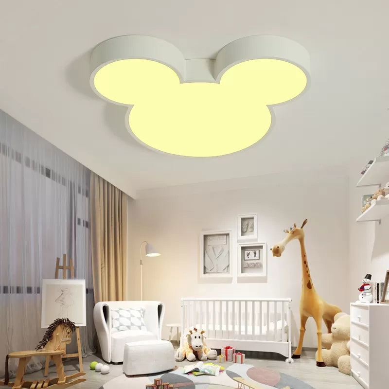 Metal Mouse Flush Ceiling Light Cartoon Modern Ceiling Fixture Light for Girls Bedroom