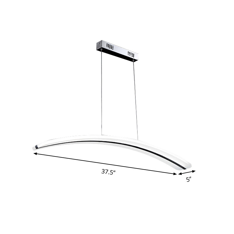Acrylbogenheizes Licht Kit Moderne LED -Deckenleuchte in warm/weiß/natürliches Licht, 37,5 "breit