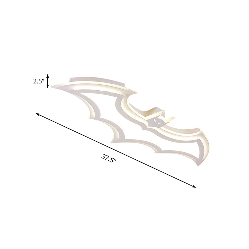 Acrylique Bat Ceiling Mount Light Kindergarten Corridor Modern Style Flushmount Light in White