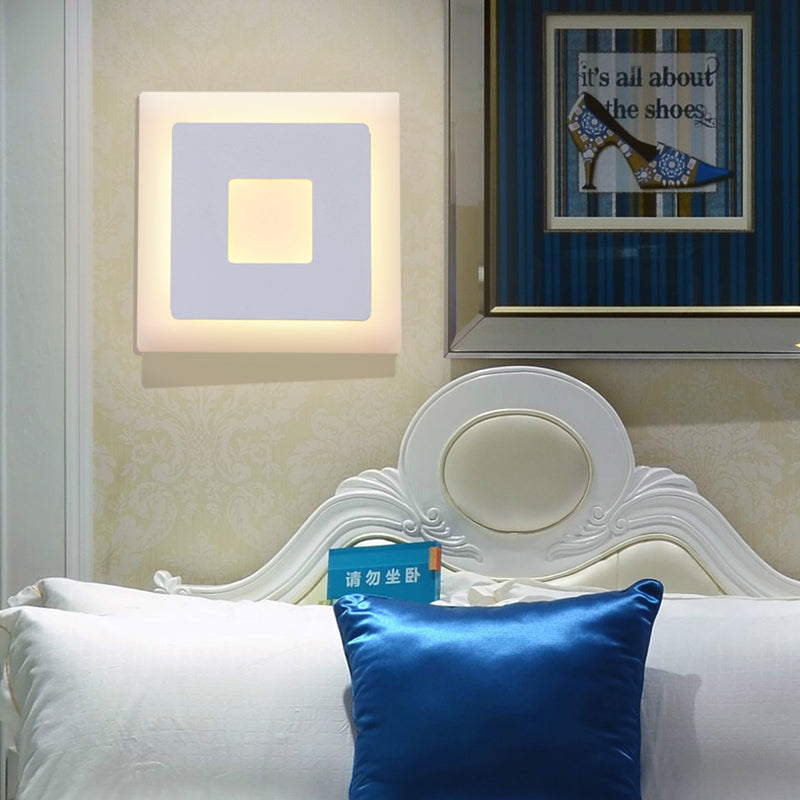 Lampada con funce a LED a LED nero/nero moderno 1 luce acrilica a parete montata in luce calda/bianca