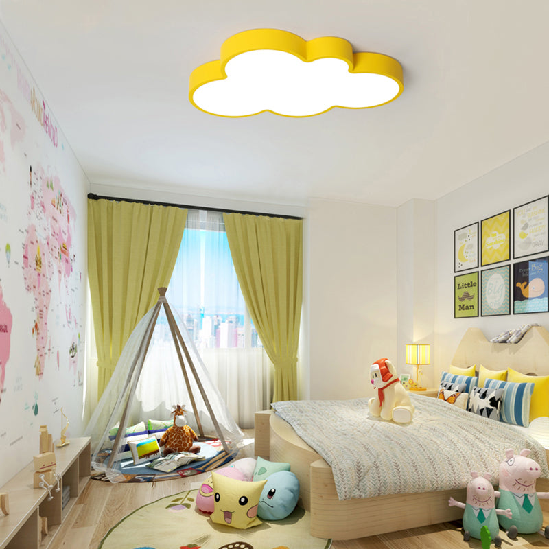 Cloud Kind Slaapkamer Flush Mount Licht Acryl Nordic Style Macaron Gekleurde Plafond Lamp