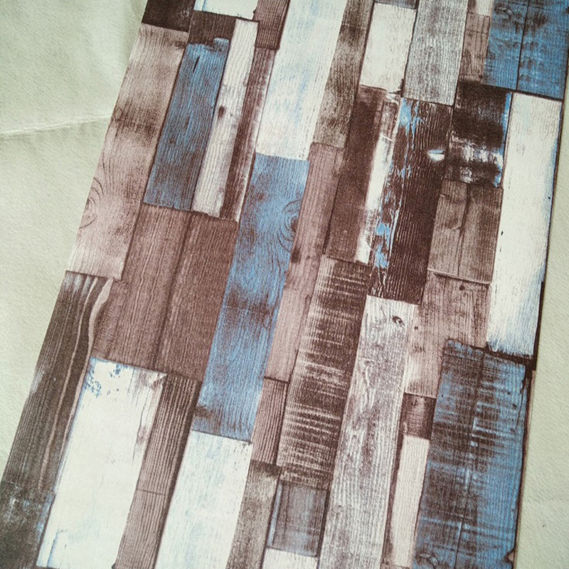 Country Faux Shiplap Wallpaper PVC Stain Resistant Multicolored Wall Covering for Home