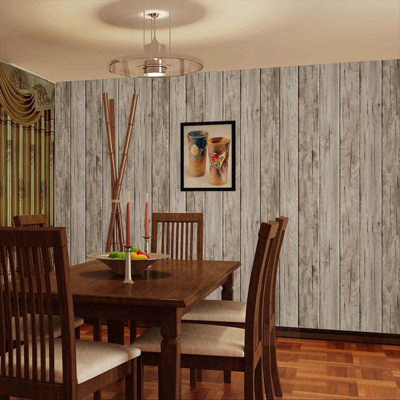 Washable Wood Board Wallpaper Roll PVC Rustic Wall Decor for Dining Room, 33' x 20.5"