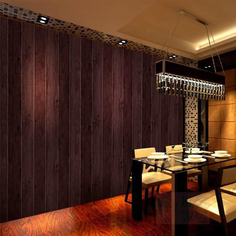 Washable Wood Board Wallpaper Roll PVC Rustic Wall Decor for Dining Room, 33' x 20.5"