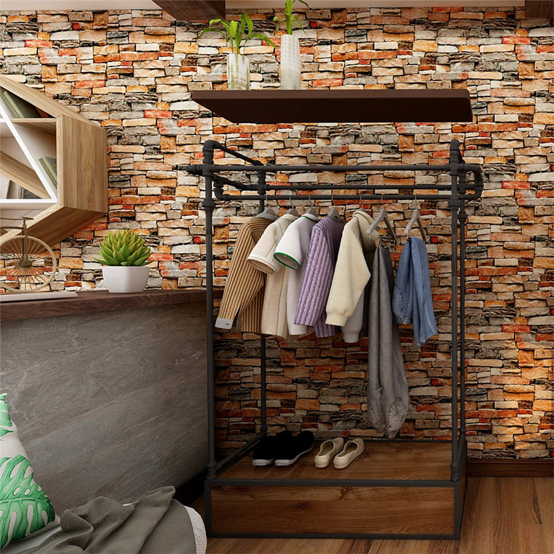Colorful Brick Wallpaper Roll Industrial Smooth Wall Art for Cloth Shop, Peel and Stick