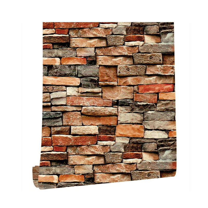 Colorful Brick Wallpaper Roll Industrial Smooth Wall Art for Cloth Shop, Peel and Stick