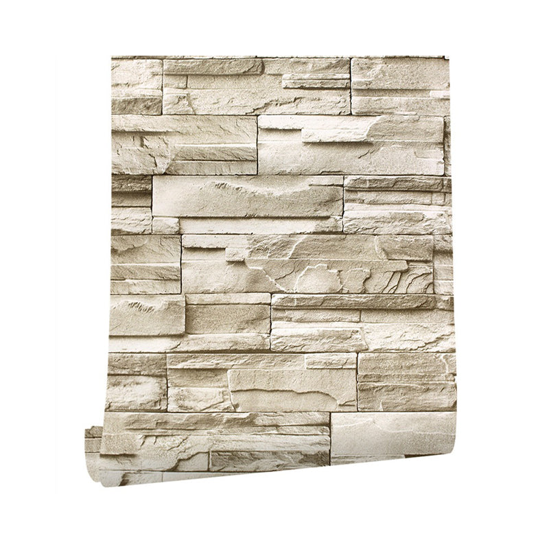 Rustic Brick Wallpaper Roll for Boys Bedroom 19.5' L x 17.5" W Peel Wall Decor in Brown