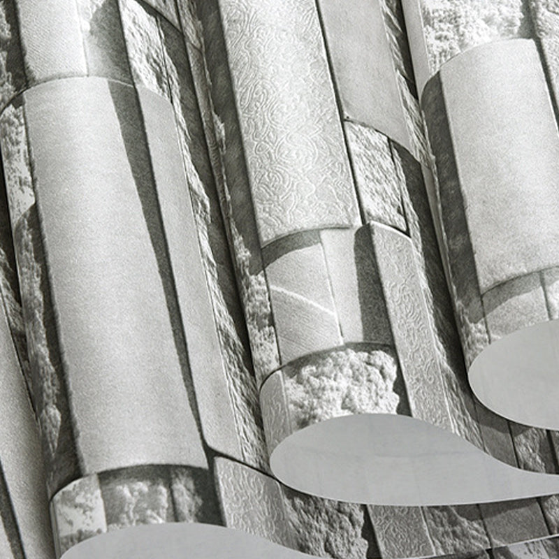 Tile and Rock Wallpaper Rustic Moisture Resistant Restaurant Wall Covering, 57.1-sq ft