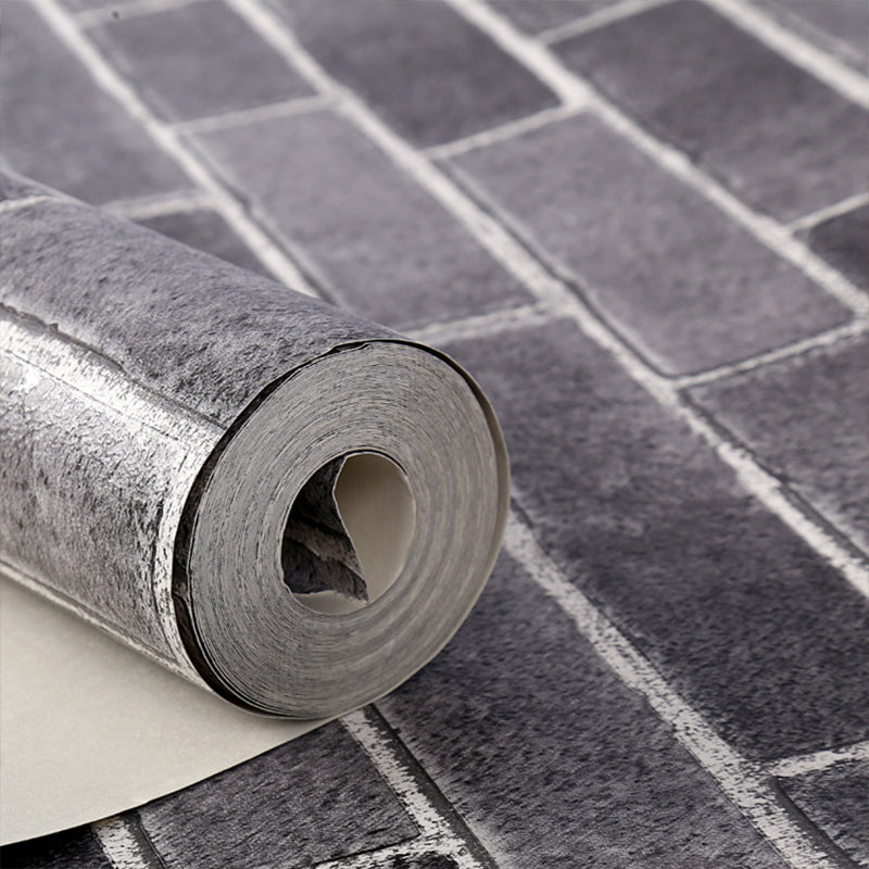 Brick Wallpaper Stain Resistant Farmhouse Living Room Wall Covering, 33' x 20.5"