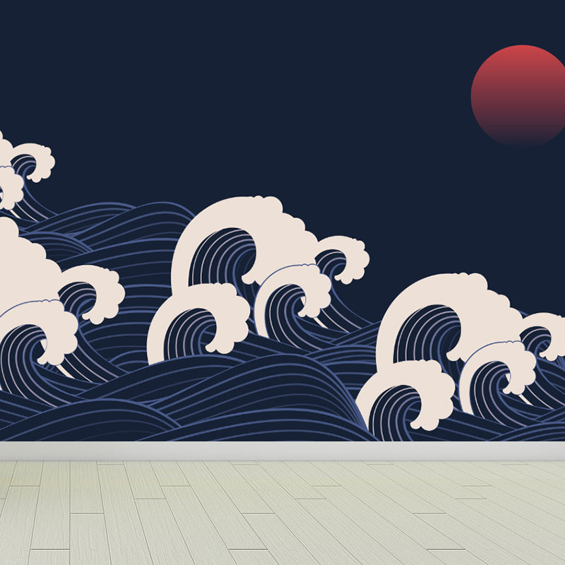 Non-Woven Decorative Wall Mural Modern Asian Pattern Wall Covering for Living Room