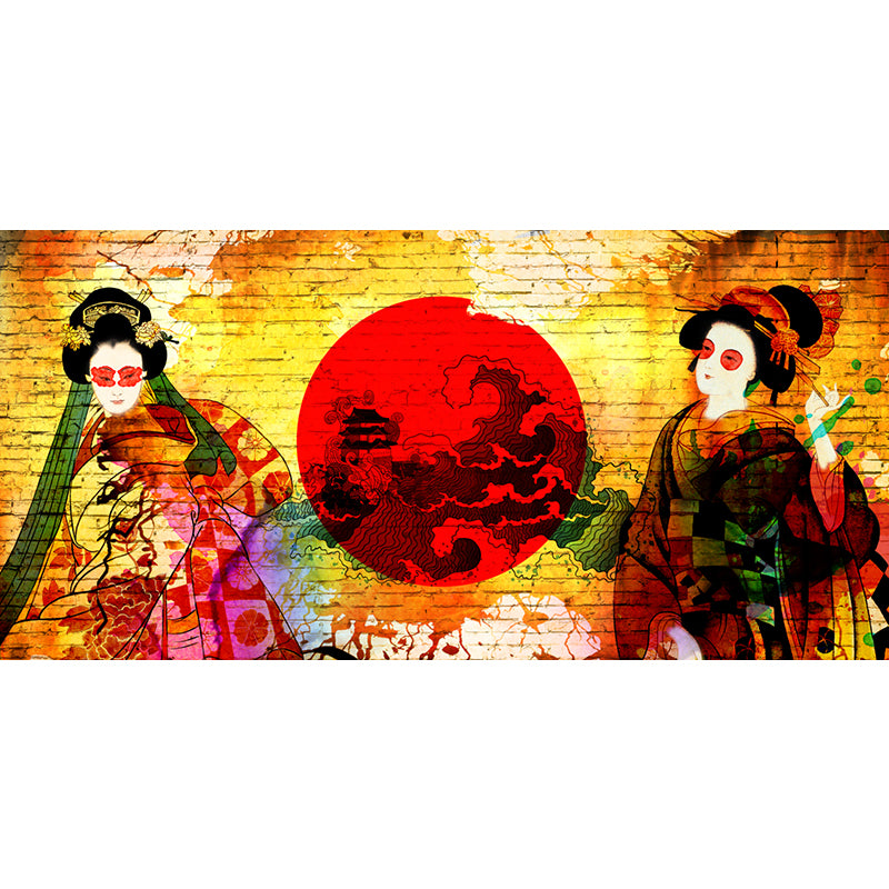 Non-Woven Decorative Wall Mural Modern Asian Pattern Wall Covering for Living Room