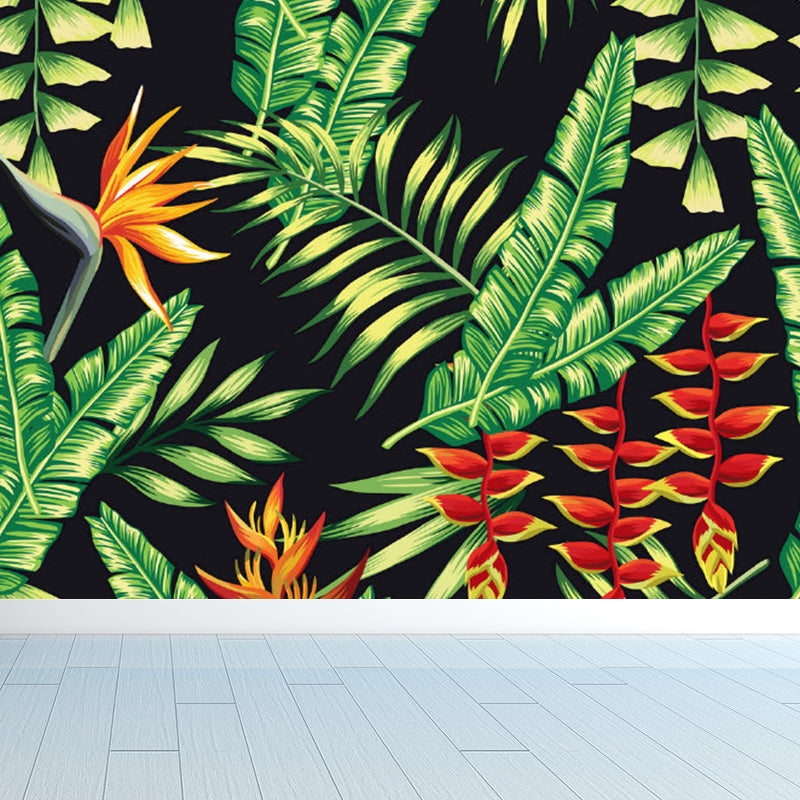 Papier peint Mural contemporain de couleur douce, énorme décoration murale botanique pour le salon