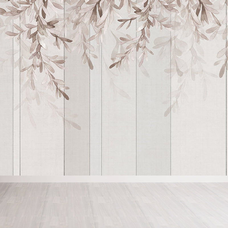 Various Leaves Wall Mural for Dining Room Illustration Wall Decor, Custom Printed